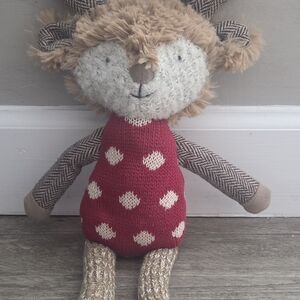 Anthropologie Red and Cream Plush Toy